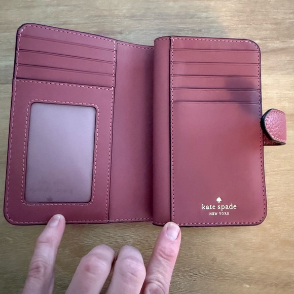 Kate Spade Outlet RaspberryTextured Wallet - Picture 8 of 11